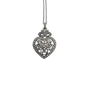 Monet Silver Tone Heart Necklace